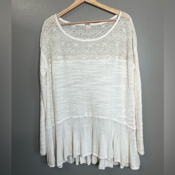 Free People Tops - Free People kristobel ivory lace tunic medium bohochic bohemian hippie lagenlook